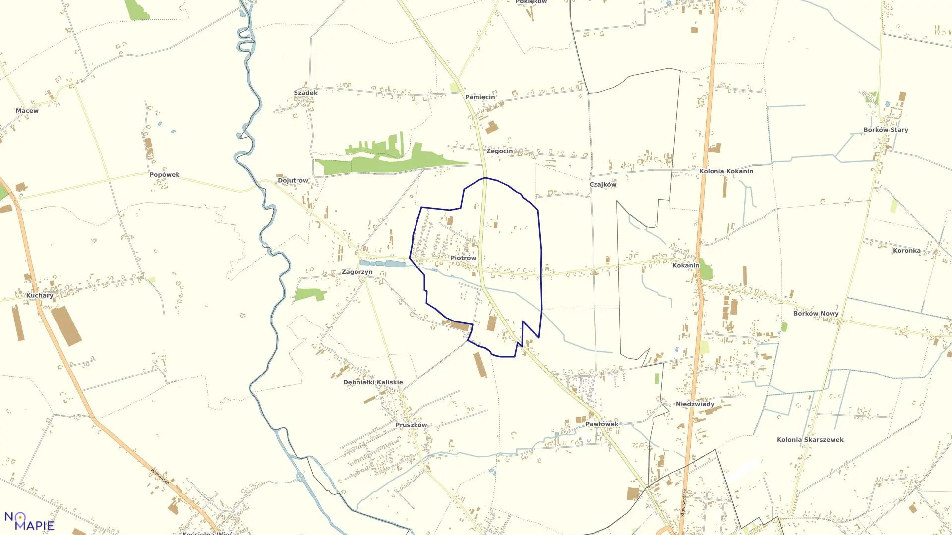 Mapa obrębu PIOTRÓW w gminie Blizanów