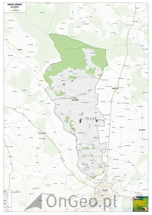 Mapa gminy Blizanów